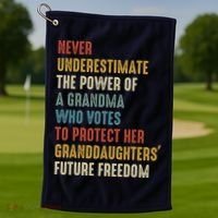 Never Underestimate The Power Of A Grandma Who Votes Golf Towel thumb 1