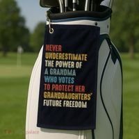 Never Underestimate The Power Of A Grandma Who Votes Golf Towel thumb 2