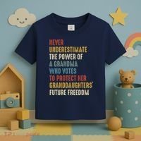 Never Underestimate The Power Of A Grandma Who Votes Toddler T-Shirt thumb 3