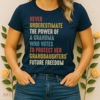 Never Underestimate The Power Of A Grandma Who Votes Women's T-Shirt thumb 2