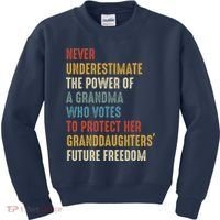 Never Underestimate The Power Of A Grandma Who Votes Kids Sweatshirt thumb 0