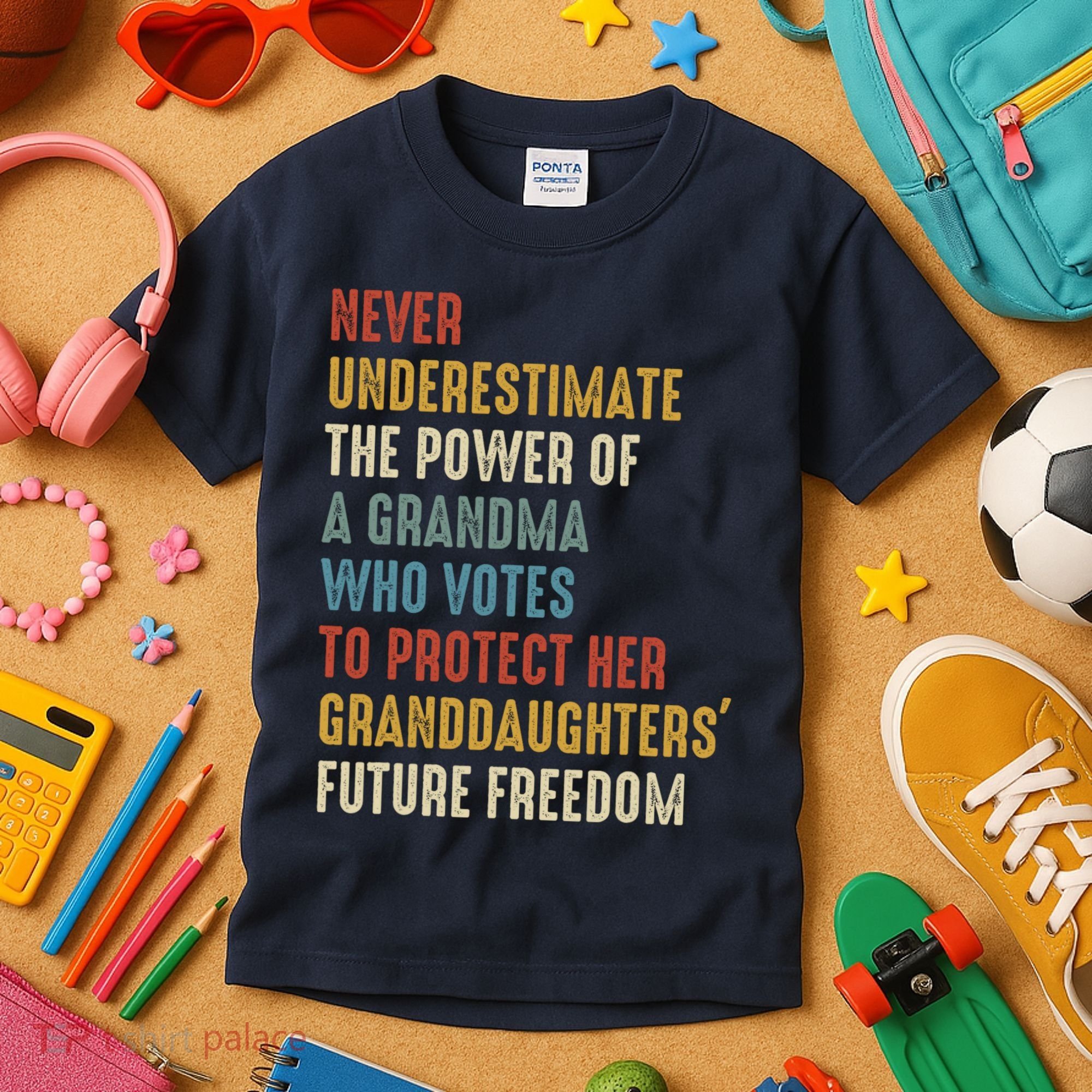 Never Underestimate The Power Of A Grandma Who Votes Kids T-Shirt