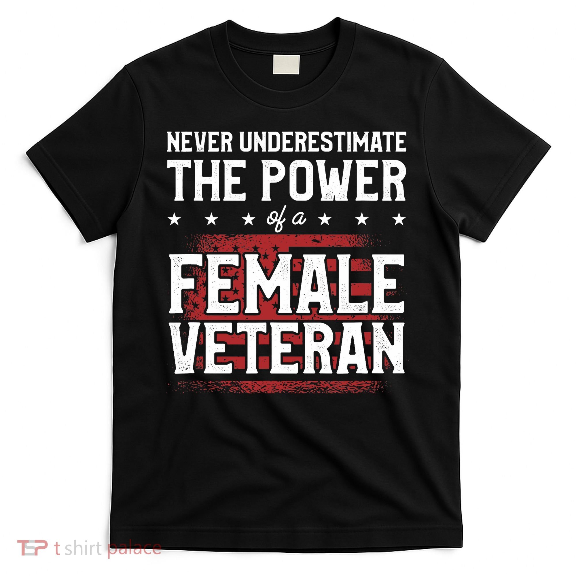 Never Underestimate The Power Of A Female Veteran T-Shirt