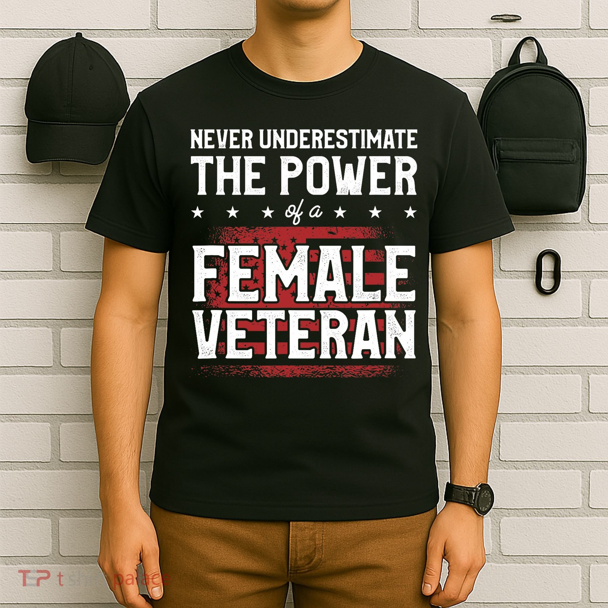 Never Underestimate The Power Of A Female Veteran T-Shirt