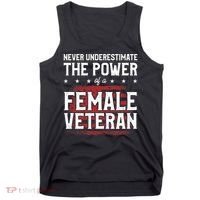 Never Underestimate The Power Of A Female Veteran Tank Top thumb 0
