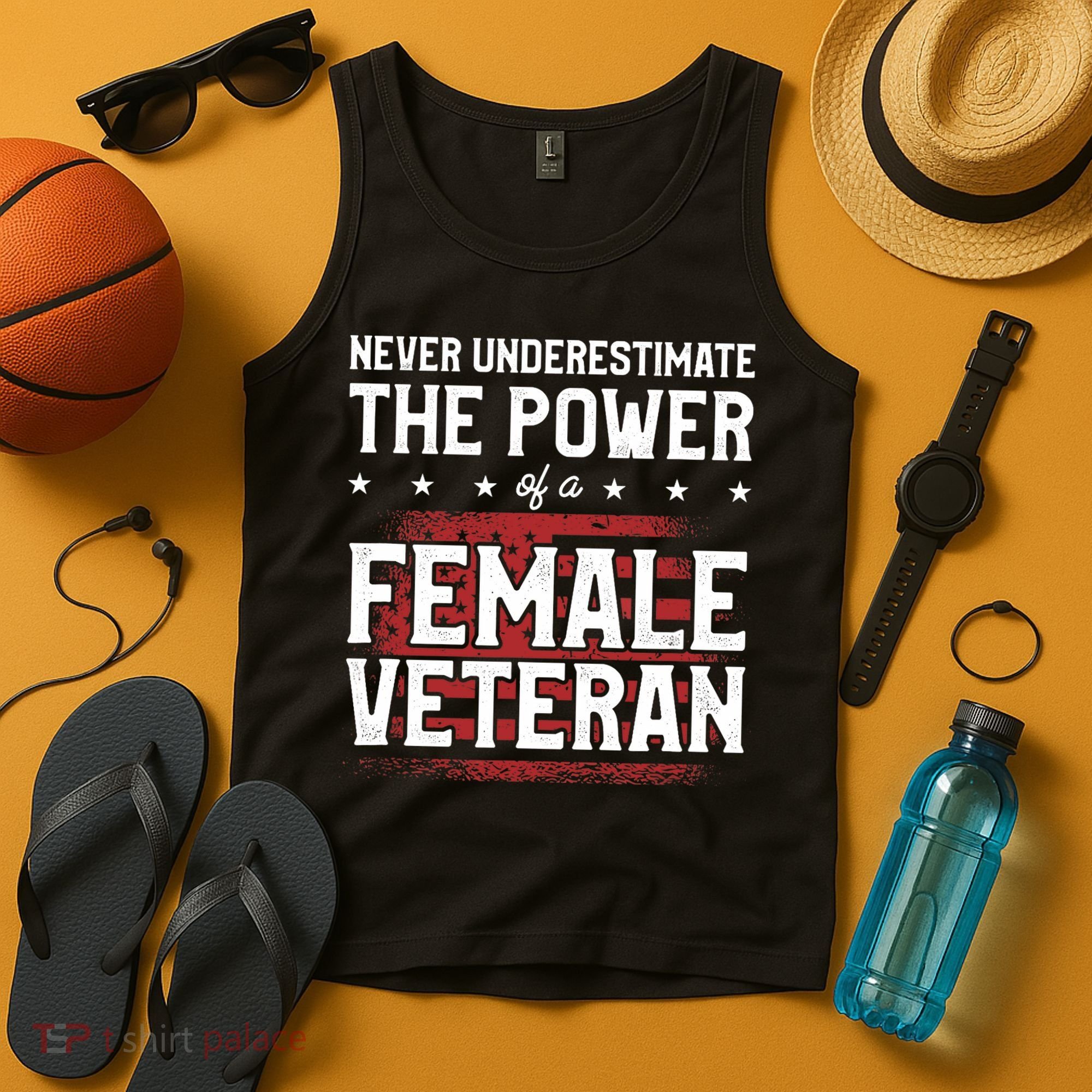 Never Underestimate The Power Of A Female Veteran Tank Top