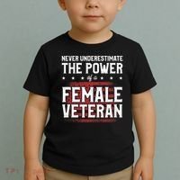Never Underestimate The Power Of A Female Veteran Toddler T-Shirt thumb 2