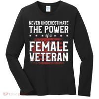 Never Underestimate The Power Of A Female Veteran Women's Long Sleeve Shirt thumb 0