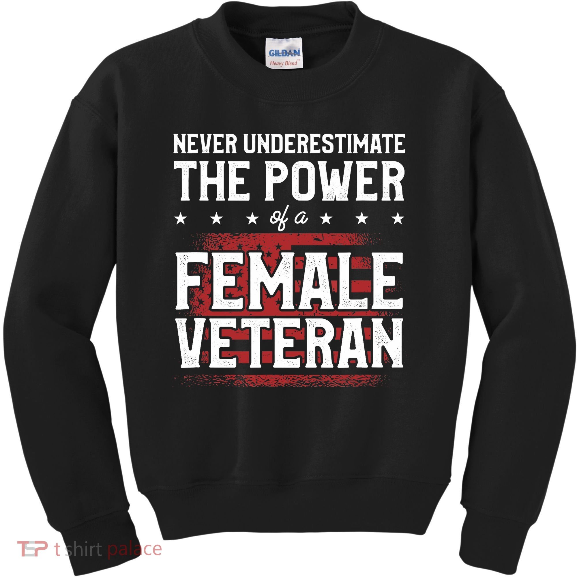 Never Underestimate The Power Of A Female Veteran Kids Sweatshirt