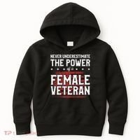 Never Underestimate The Power Of A Female Veteran Kids Hoodie thumb 0