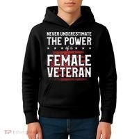 Never Underestimate The Power Of A Female Veteran Kids Hoodie thumb 4