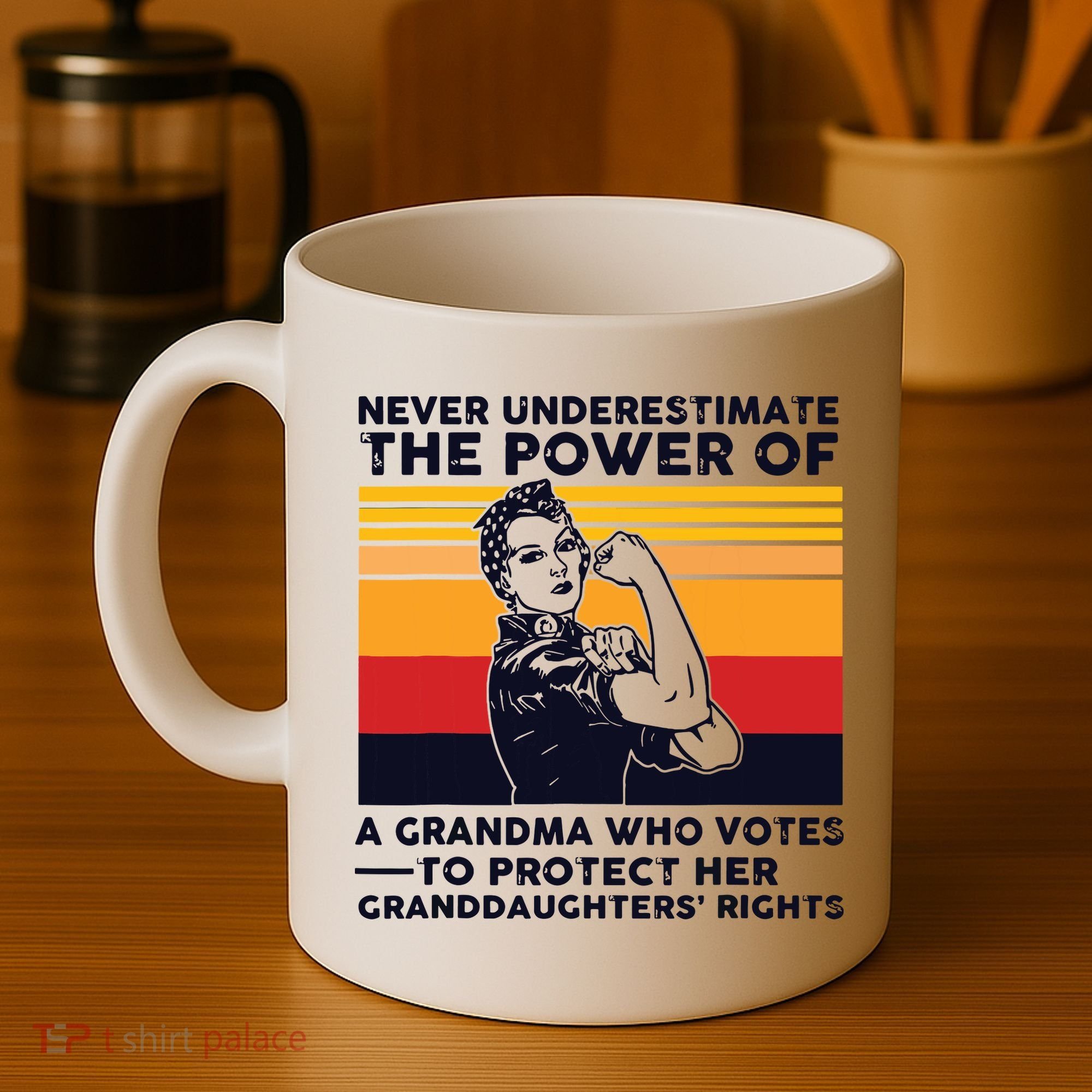 Never Underestimate The Power Of A Grandma Who Votes Coffee Mug