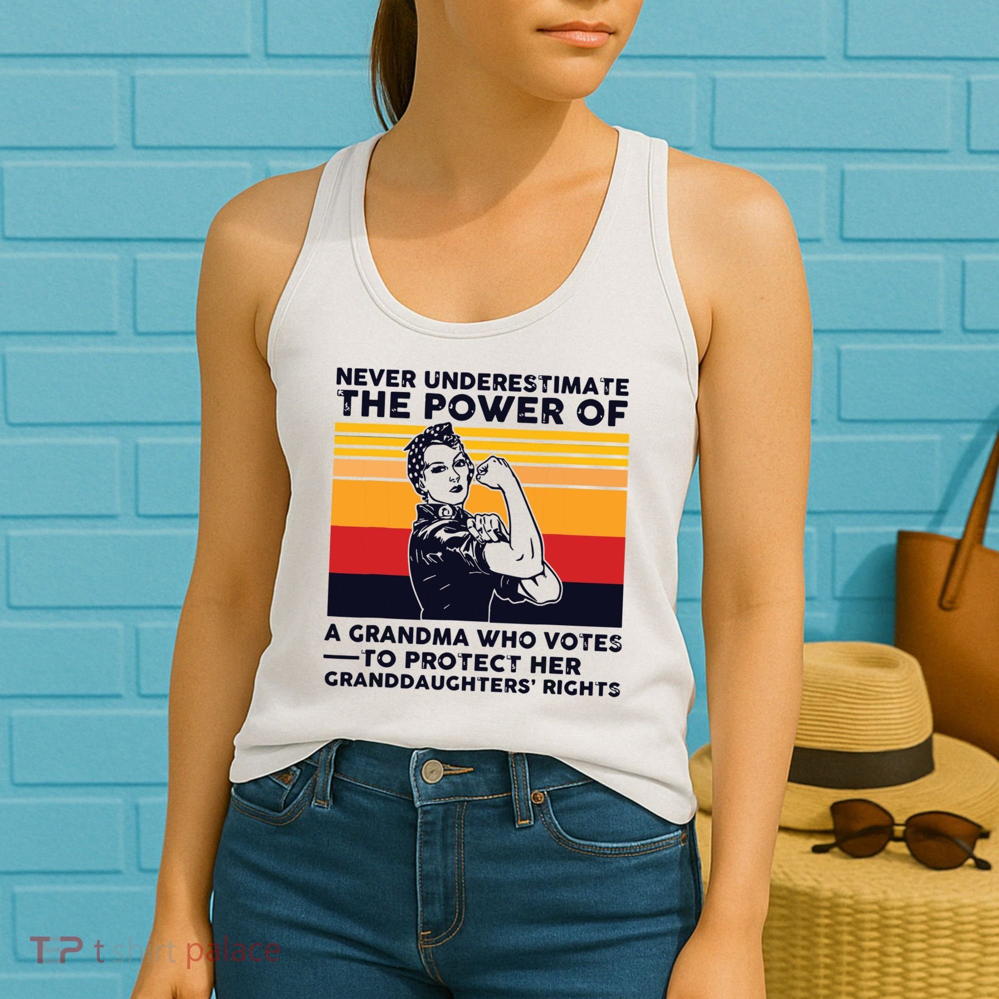 Never Underestimate The Power Of A Grandma Who Votes Women's Tank Top