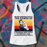 Never Underestimate The Power Of A Grandma Who Votes Women's Tank Top thumb 3