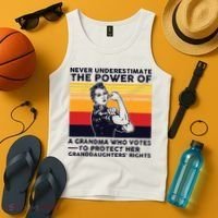 Never Underestimate The Power Of A Grandma Who Votes Tank Top thumb 4