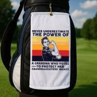 Never Underestimate The Power Of A Grandma Who Votes Golf Towel thumb 2