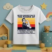Never Underestimate The Power Of A Grandma Who Votes Toddler T-Shirt thumb 3
