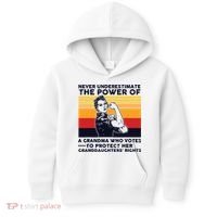 Never Underestimate The Power Of A Grandma Who Votes Kids Hoodie thumb 0