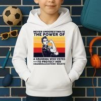 Never Underestimate The Power Of A Grandma Who Votes Kids Hoodie thumb 2