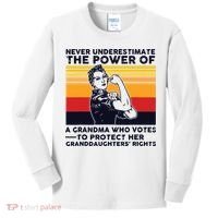 Never Underestimate The Power Of A Grandma Who Votes Kids Long Sleeve Shirt thumb 0