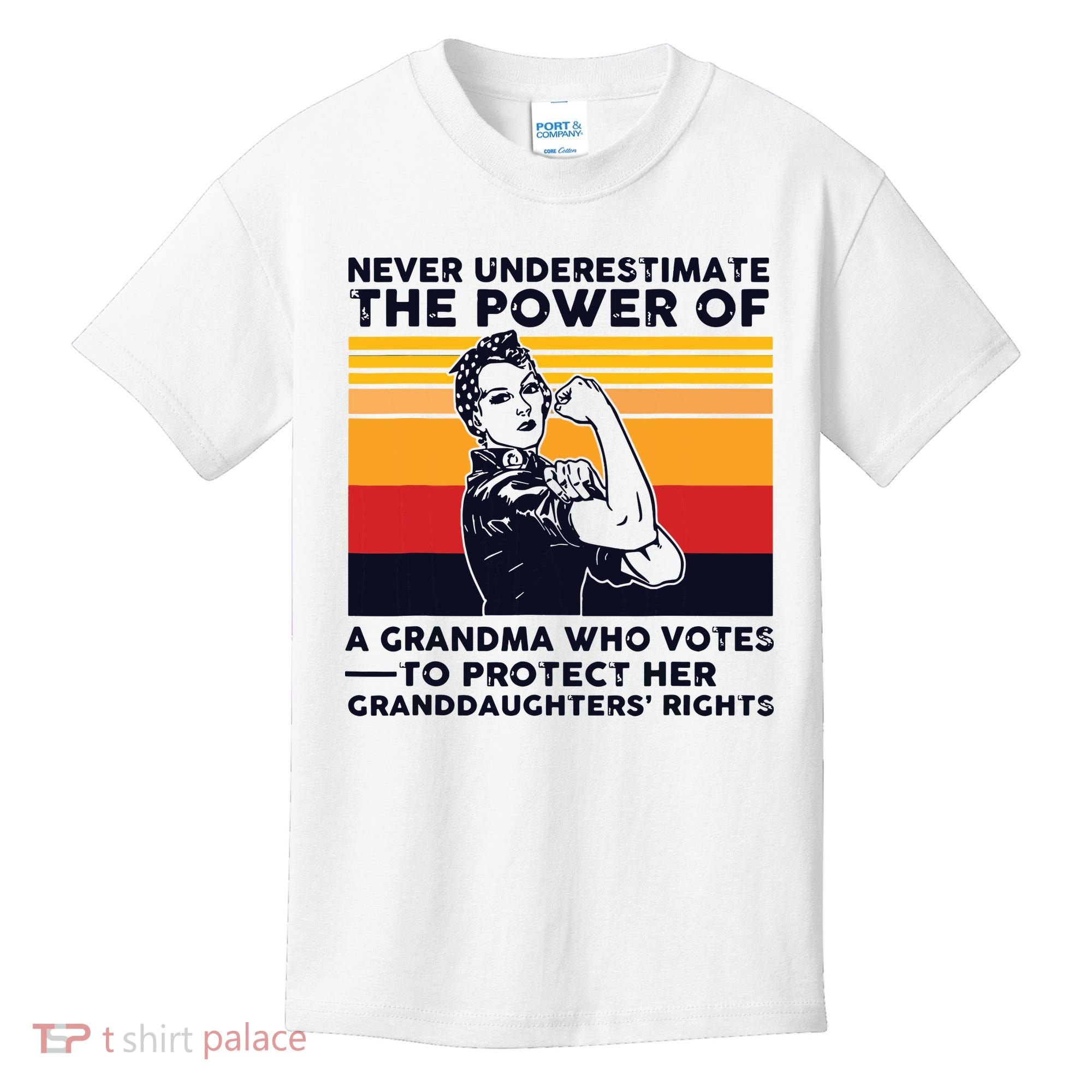 Never Underestimate The Power Of A Grandma Who Votes Kids T-Shirt