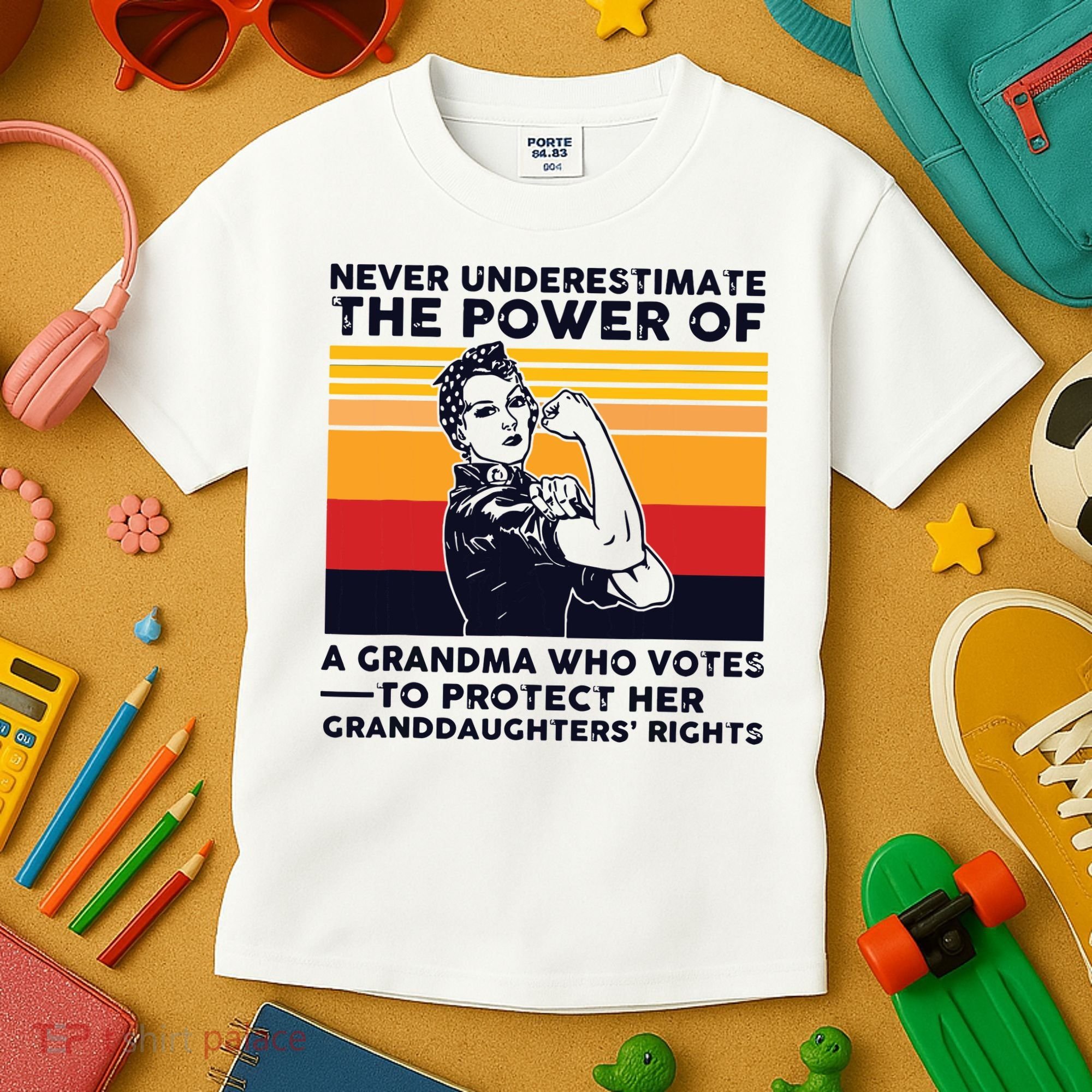 Never Underestimate The Power Of A Grandma Who Votes Kids T-Shirt