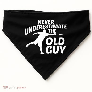 Never Underestimate The Old Guy Retron Vintage Disc Golf USA-Made Doggie Bandana
