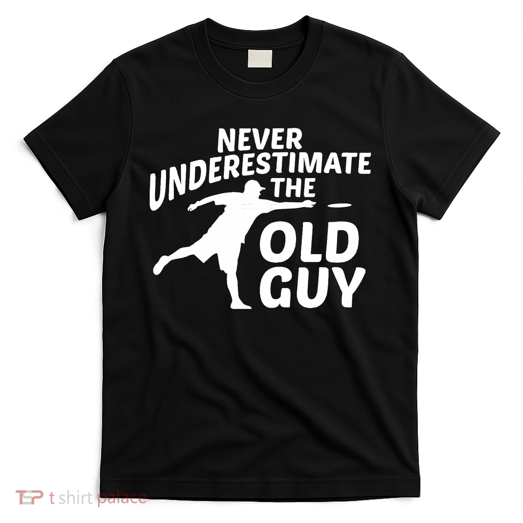Never Underestimate The Old Guy Retron Vintage Disc Golf T-Shirt