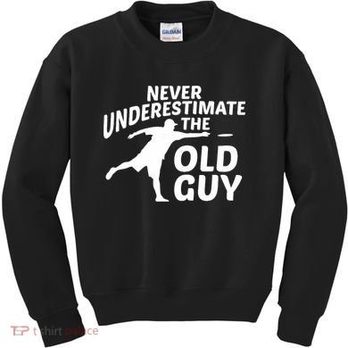 Never Underestimate The Old Guy Retron Vintage Disc Golf Kids Sweatshirt