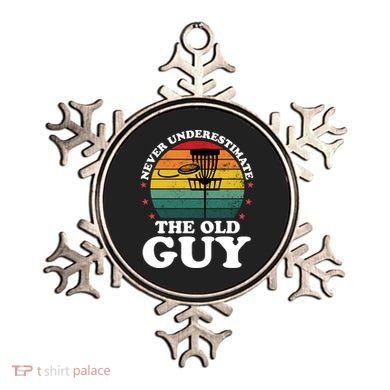Never Underestimate The Old Guy Funny Disc Golf Frisbee Gift Ornament