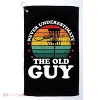 Never Underestimate The Old Guy Funny Disc Golf Frisbee Gift Golf Towel thumb 0