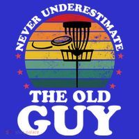 Never Underestimate The Old Guy Funny Disc Golf Frisbee Gift Apron thumb 3