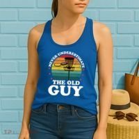 Never Underestimate The Old Guy Funny Disc Golf Frisbee Gift Women's Tank Top thumb 2