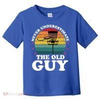 Never Underestimate The Old Guy Funny Disc Golf Frisbee Gift Toddler T-Shirt thumb 0