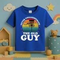 Never Underestimate The Old Guy Funny Disc Golf Frisbee Gift Toddler T-Shirt thumb 3