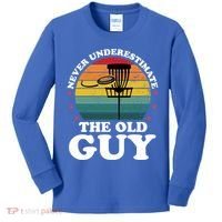Never Underestimate The Old Guy Funny Disc Golf Frisbee Gift Kids Long Sleeve Shirt thumb 0