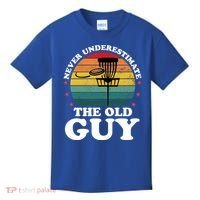Never Underestimate The Old Guy Funny Disc Golf Frisbee Gift Kids T-Shirt thumb 0