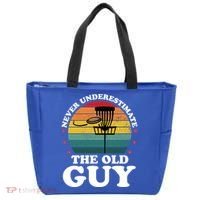 Never Underestimate The Old Guy Funny Disc Golf Frisbee Gift Tote Bag thumb 0