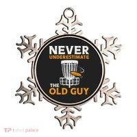 Never Underestimate The Old Guy Funny Disc Golf Frisbee Gift Ornament thumb 0