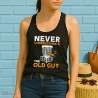 Never Underestimate The Old Guy Funny Disc Golf Frisbee Gift Women's Tank Top thumb 2