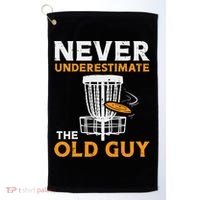 Never Underestimate The Old Guy Funny Disc Golf Frisbee Gift Golf Towel thumb 0