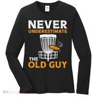 Never Underestimate The Old Guy Funny Disc Golf Frisbee Gift Women's Long Sleeve Shirt thumb 0