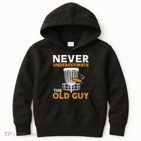 Never Underestimate The Old Guy Funny Disc Golf Frisbee Gift Kids Hoodie thumb 0
