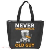 Never Underestimate The Old Guy Funny Disc Golf Frisbee Gift Tote Bag thumb 0