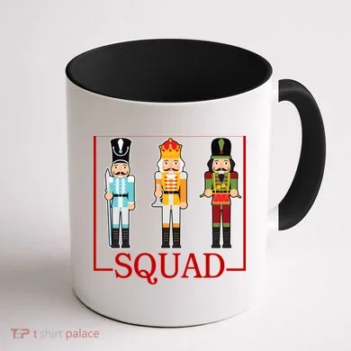 Nutcracker Squad Funny Christmas Coffee Mug back