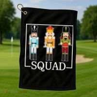 Nutcracker Squad Funny Christmas Golf Towel thumb 1