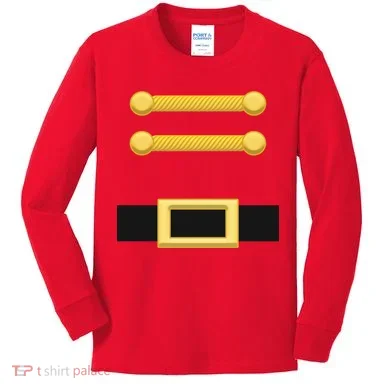 Nutcracker Uniform Christmas Costume Kids Long Sleeve Shirt