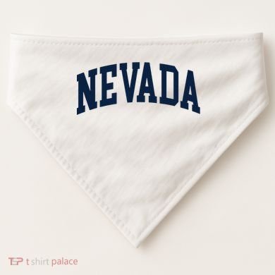 Nevada Usa Varsity Style Blue Text USA-Made Doggie Bandana