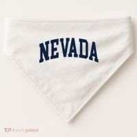 Nevada Usa Varsity Style Blue Text USA-Made Doggie Bandana thumb 0