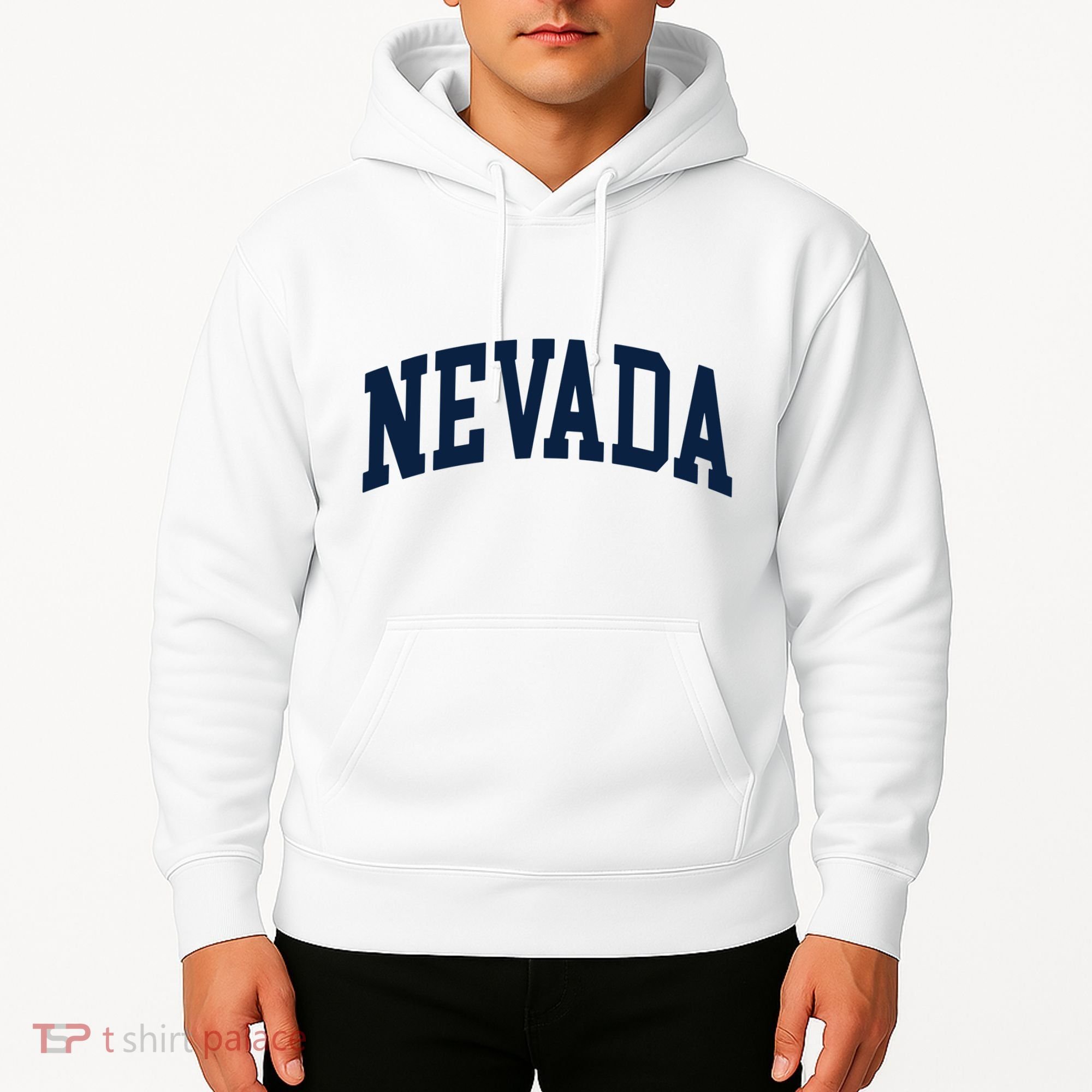 Nevada Usa Varsity Style Blue Text Hoodie